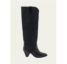 Isabel Marant Liela Suede Western Over-The-Knee Boots, Blackfaded Black, Women's, 8B / 38Eu, Boots Western Cowboy Boots