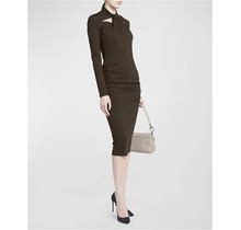 Giorgio Armani Cutout Milano Jersey Dress, Solid Medium Brow, Women's, 6, Casual & Work Dresses Jersey Dresses