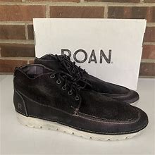 Roan Tobias Black Leather Lace Up Ankle Boots Mens US 11.5 m