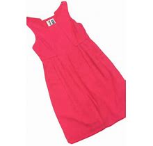 Anthropologie Edme Esyllte Pink Linen Blend Sheath Dress Pleated