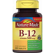 Nature Made Vitamin B-12 500 Mcg - 200 Tablets Size 12