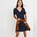 Madewell Button Back Navy Blue Floral Easy Dress In Daisy Dots Size Xs