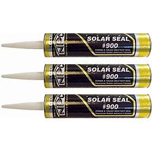 NPC 900 Solar Seal 3 Pack - For Metal Roofing Flashing/Panels, Vinyl And Fiber Cement Siding, Fiberglass, Cedar, Brick & Masonry, Sky Lights, Sun