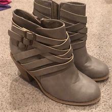 Journee Collection Shoes | Journee Collection Gray Taupe Booties Ankle Boots 7 | Color: Gray/Tan | Size: 7