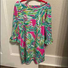 Lilly Pulitzer Dresses | Lilly Pulitzer Girls Knit Print Dress Size Medium (6-7) | Color: Green | Size: 7G