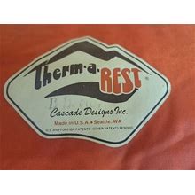 Vintage Therm-A-Rest Orange Camping Hiking Backpacking Sleeping Pad 48×20 Inches