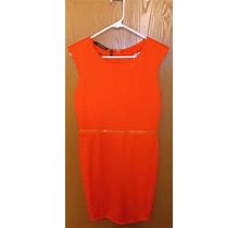 Kardashian Kollection Orange Sleeveless Dress - Large Cut Out Back