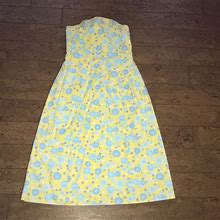 Lilly Pulitzer Dresses | Lilly Pulitzer Sz 6 Yellow/Blue Strapless Dress | Color: Blue/Yellow | Size: 6