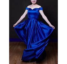 Royal Blue Long Prom Dress Pageant Wedding Ball Gown In Stock