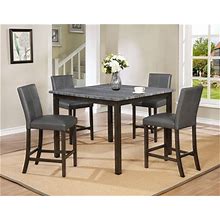 Pompei 5 Piece Counter Height Dining Set In Grey Finish By Crown Mark - CM-2877-GY