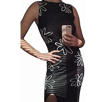 Women Sexy Printed Knit Bodycon Dress Y2K Fashion Hollow Out Sleeveless Midi Dresses Summer Party Beach Dress