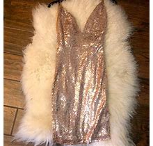 Hot Miami Styles Dresses | Stunning Gold Sequin Dress - Only Worn Once ! | Color: Gold | Size: S