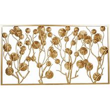 Metal Floral Dimensional Wall Decor Gold - The Novogratz