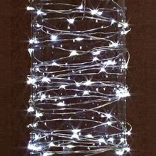 Gerson 38625 - 60 Light 20' Silver Wire Cool White Battery Operated Outdoor LED Micro Miniature Christmas Light String Set With Timer