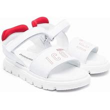 Dsquared2 Kids - Icon Logo-Print Sandals - Kids - Rubber/Calf Leather/Calf Leather - 19 - White