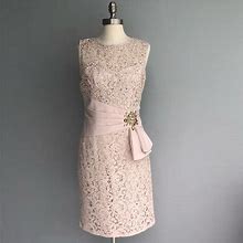 Eliza J Dresses | Eliza J Lace & Sequin Sleeveless Dusty Pink Dress | Color: Tan | Size: 8