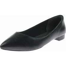 ROCKPORT Adelyn Womens Leather Pointed Toe Ballet Flats Black
