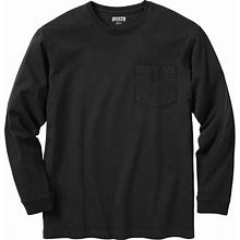 Men's Longtail T Standard Fit Long Sleeve Crew With Pocket - Black XLG Duluth Trading Company