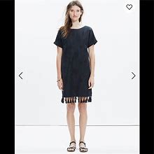 Madewell Dresses | Madewell Embroidered Linen Tassel Tee Dress Size Medium | Color: Black | Size: M