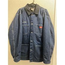 Vintage Dickies Mens Blanket Lined Denim Chore Barn Jacket Coat 90S XL