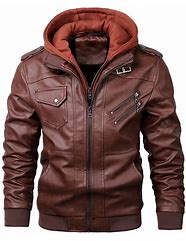 Image result for Red Leather Jacket with Black Hoodie