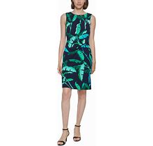 Tommy Hilfiger Women's Beverly Hills Twist-Front Jersey Dress - Bright Green Multi - Size 2