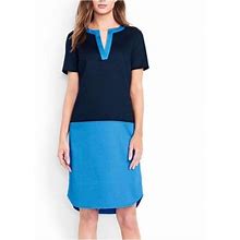 Lands' End Dresses | Lands End Color Block Short Sleeve Knee Length Shift Dress Blue 10 Women Nwot | Color: Blue | Size: 10