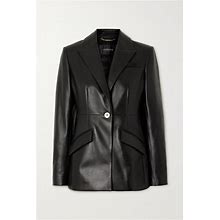 Versace Icons Leather Blazer - Women - Black Coats And Jackets - S