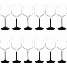 DISCOUNT PROMOS Wine Glasses 17.5 Oz. Set Of 12, Bulk Pack - Restaurant Glassware, Perfect For Red Wine Or White Wine - Black