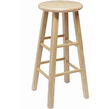 Mainstays Natural Wood Backless Indoor Bar Stool Fully Assembled 29"High Classic