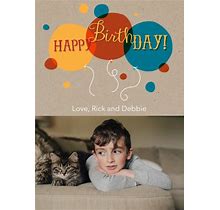 Birthday Greeting Cards Mail-For-Me Premium 5X7 Flat Card, Card & Stationery -Happy Birthday Balloons