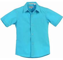 Gioberti Kids And Boys Short Sleeve Solid Dress Shirt, Boy's, Size: 6, Blue