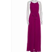 Ceremony By Joanna August Dresses | Ceremony Halter Neck Tie Waist Blair Evening Gown Elasticized Waist In Pink | Color: Pink | Size: M