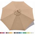 MASTERCANOPY Patio Umbrella 7.5 ft Replacement Canopy For 8 Ribs-Beige