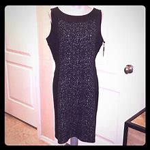 Calvin Klein Dresses | Calvin Klein Sleeveless Sheath Dress | Color: Black/White | Size: 14