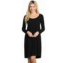 M. Rena Long Sleeve Smocked Seamless Babydoll Dress. One Size