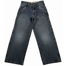 Dickies Jeans Dark Blue Denim 100% Cotton Low Rise Distressed Sz 10