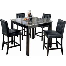 Signature Design By Ashley Maysville 5 Piece Counter Height Dining Set, Includes Table And 4 Bar Stools, Black