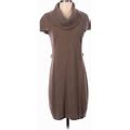 Calvin Klein Casual Dress - Sweater Dress Cowl Neck Short Sleeve: Brown Dresses - Women's Size Small