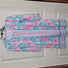 Lilly Pulitzer Dresses | Lilly Pulitzer Stretch Mini Dress - ¾ Sleeves - S - Floral Pink Blue | Color: Blue/Pink | Size: S