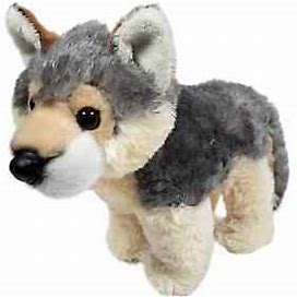 Aurora Soft 10" Realistic Wolf Wild Stuffed Animal Gray Tan Plushie