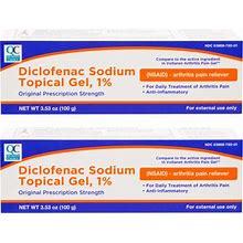 2 Pack QC Diclofenac Sodium Topical Gel Treatment For Arthritis Pain 3.53 Oz
