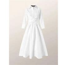 Dresses For Women Spring Summer Lapel Solid Strap Long Sleeve Dress White Dress Women Clothing Streetwear Evening Dresses