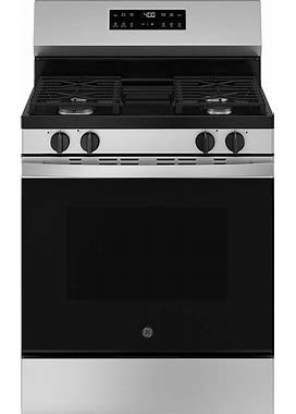GE - 5.3 Cu.Ft. Freestanding Gas Range With Self-Clean And Steam Cleaning Option And Built-In Wi-Fi - Stainless Steel