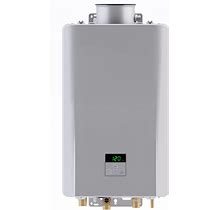 Rinnai re199in 9.8 GPM 199000 BTU 120 Volt Natural Gas Tankless Water Heater For Indoor Installation Silver Water Heaters Tankless Water Heaters