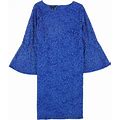 Alfani Women's Blue Lace Sheath Shift Dress Size 8