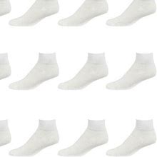 12 Pairs Pack Men Ankle Casual Sports Cotton Socks Solid Color White