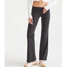 Aeropostale Womens' Flare High-Rise Fold-Over Pants - Black - Size XXL - Cotton - Teen Fashion & Clothing - Shop Spring Styles