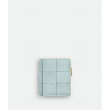 Bottega Veneta Cassette Tri-Fold Wallet With Detachable Card Case - Blue - Woman - Lambskin