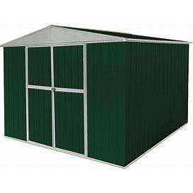 Zoro Select 492 Cu Ft Steel Outdoor Storage Shed, Green 13X114